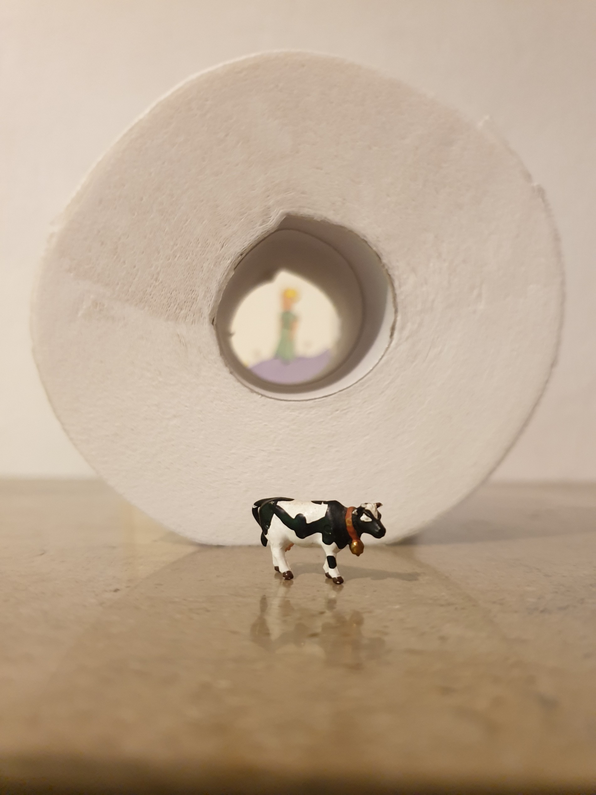 It is easier for a Cow to go through the Cardboard Tube of a Toilet Roll than it is for a Rich Man to enter the Kingdom of a Child   by Pete Kilkenny